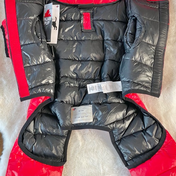 🐶New w/tag PAJAR PUP VINNIE QUILTED DOG SNOW SUIT INSULATED SZ MED CURRENT RED - Picture 3 of 9